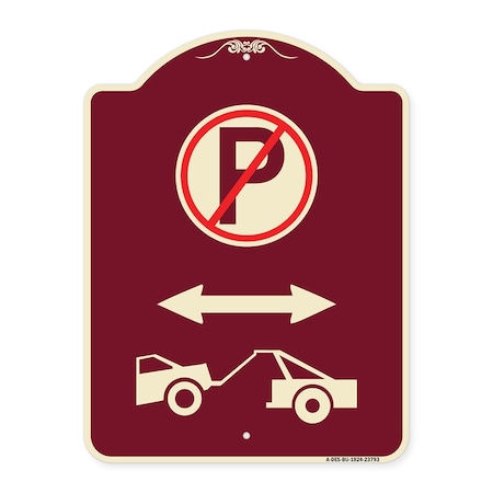 Signmission No Parking Tow Away Zone W/ Graphic Heavy-Gauge Aluminum Sign, 24" x 18", BU-1824-23793 A-DES-BU-1824-23793